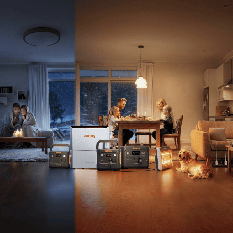 Jackery portable power station providing backup power at home