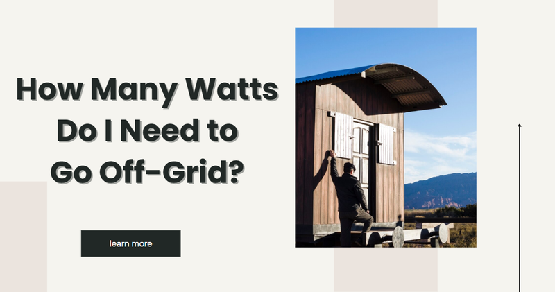 Off-grid power needs in watts