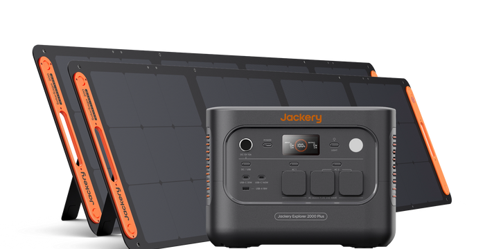 Jackery Explorer 2000 Plus v2 — Комплект с 2 × SolarSaga 200
