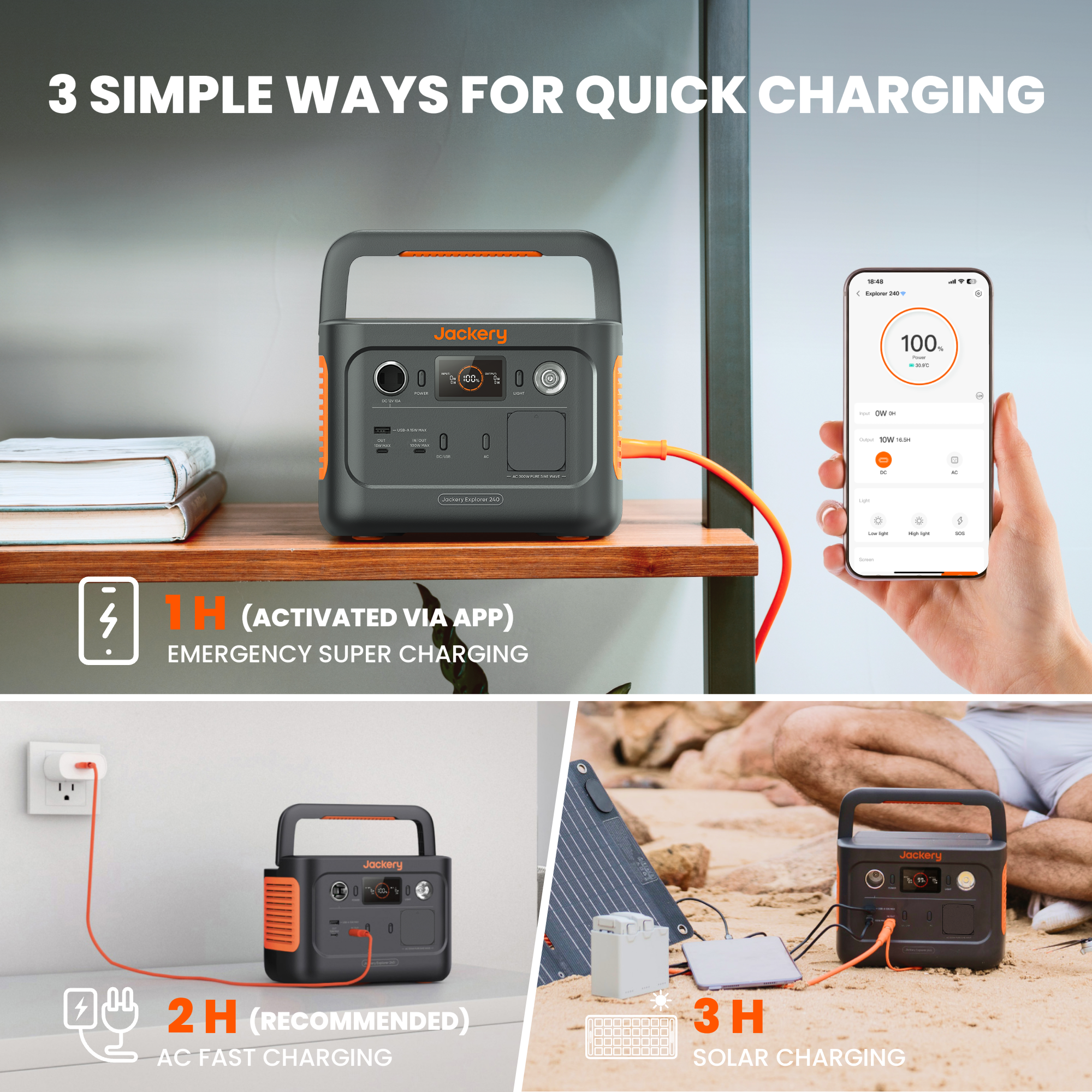 Jackery Solar Generator 240 v2 | 256Wh Small Solar Generator for