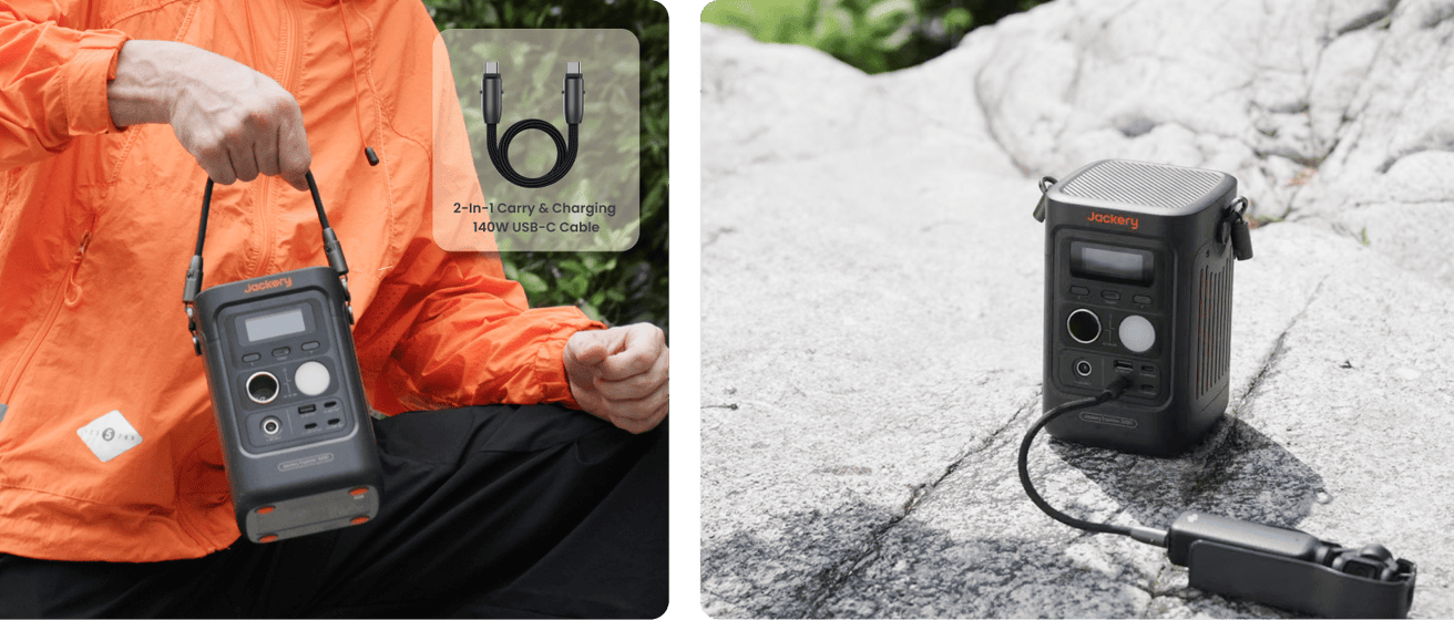 Jackery Explorer 300D — Кабель-ручка 2-в-1 на 140 Вт